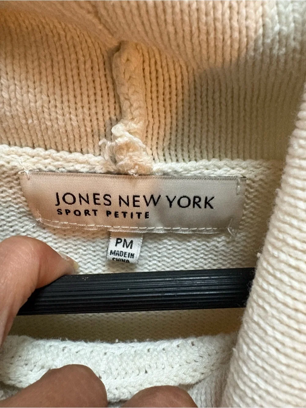 Jones New York Cream Cowl Neck Knit Sweater